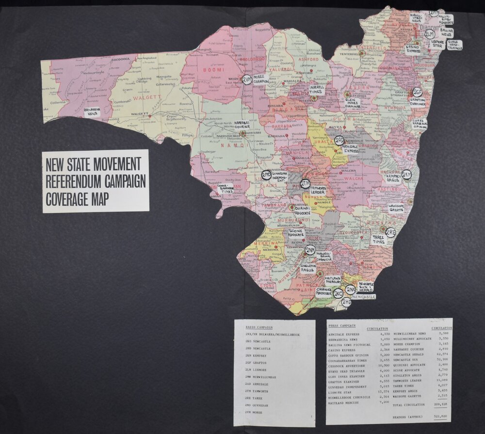 New State Movement Referendum campaign television coverage map