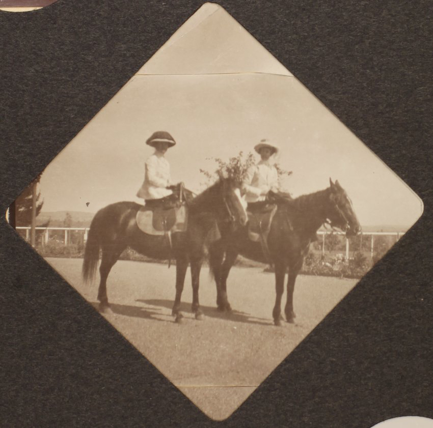 [Two woman on horseback]