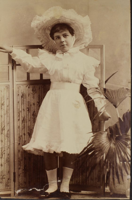 Unidentified girl in a hat