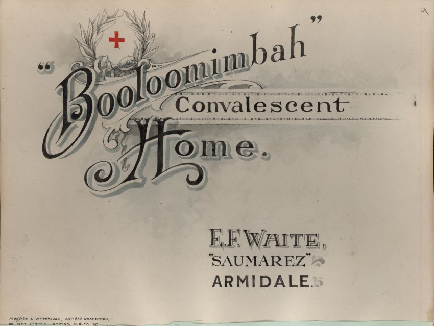 Album Frontispiece "Booloomimbah Convalescent Home"