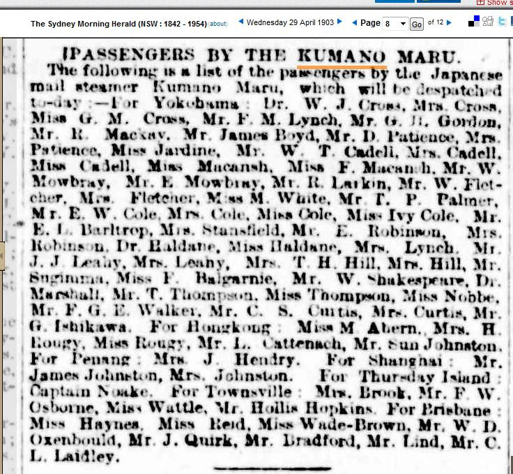 Passengers by the Kumano Maru