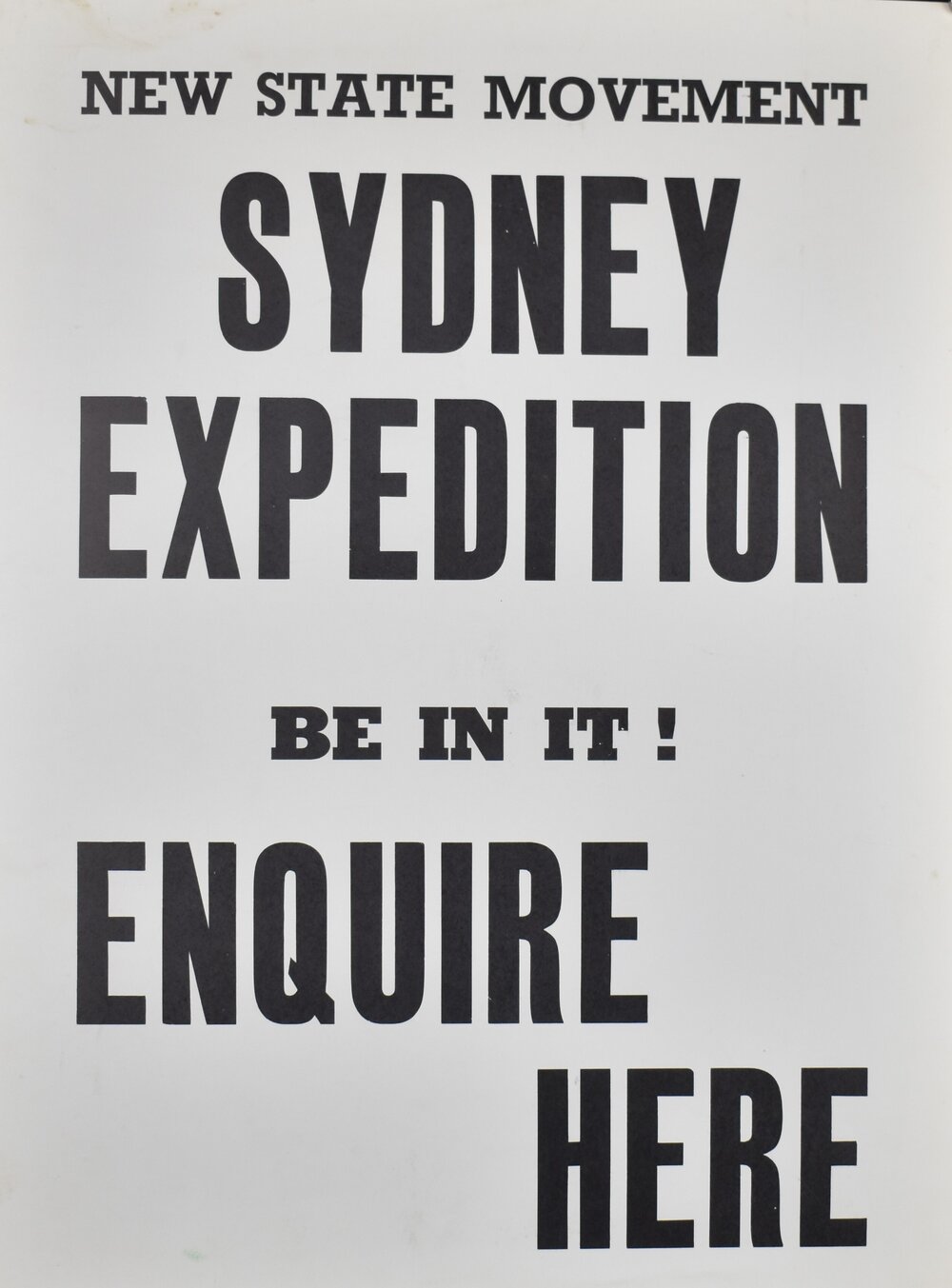 Poster - New State Movement Sydney Expedition Be In It!