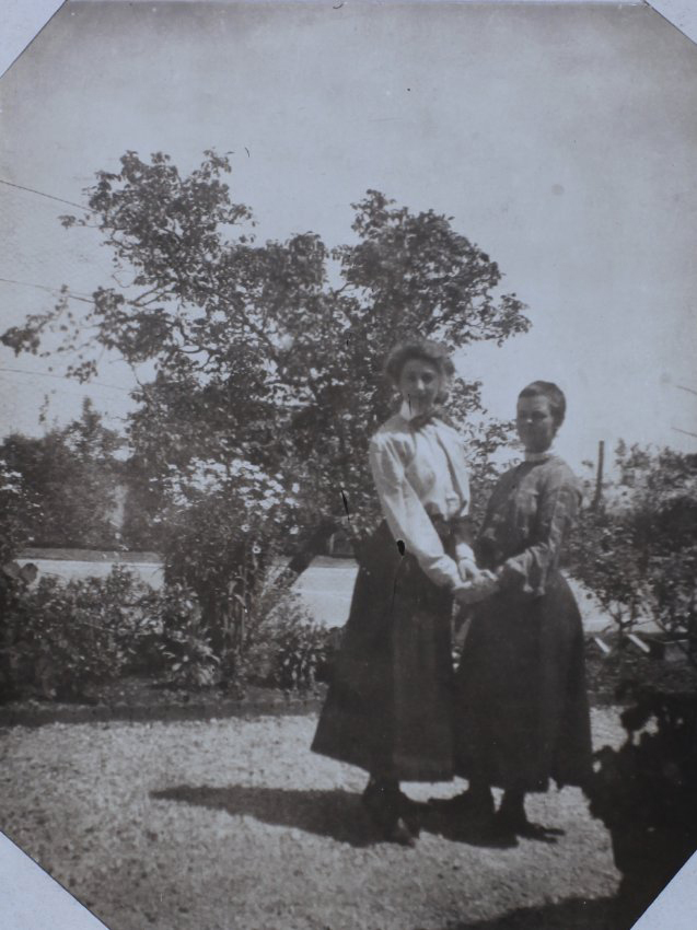 Girls in a garden
