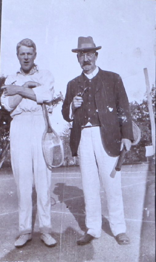 Two unidentified men in tennis clothes