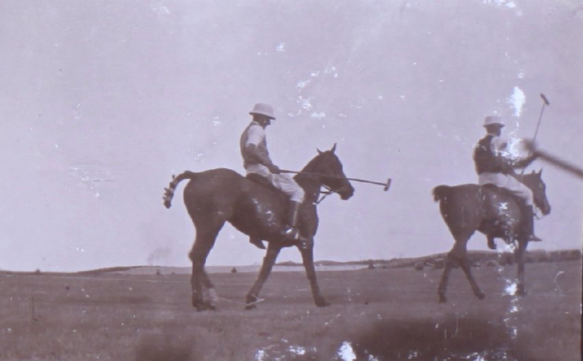 Two unidentified polo players