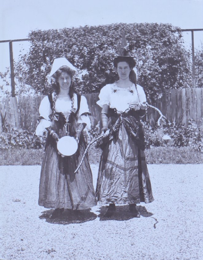 Two men dressed as women