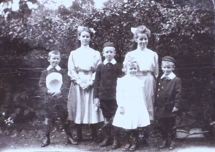 Six children in the garden