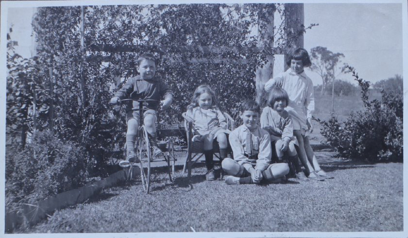 Five children in the garden
