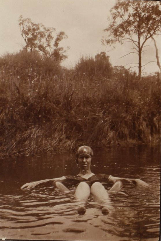 Unidentified woman floating in the creek