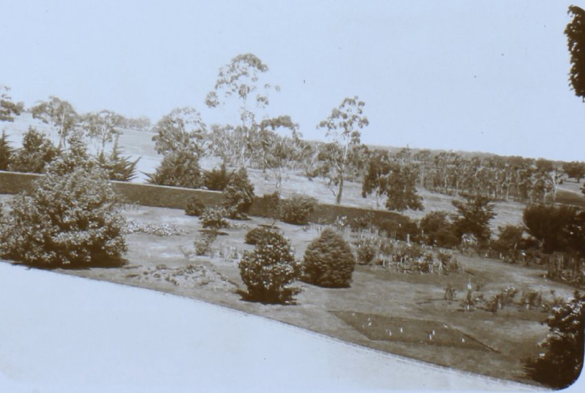 Overhead view of gardens