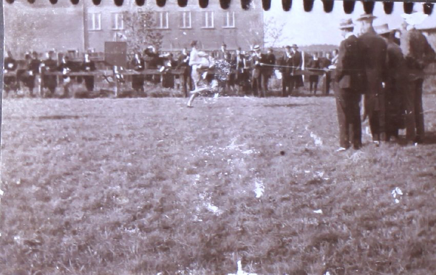 The finish of a foot race