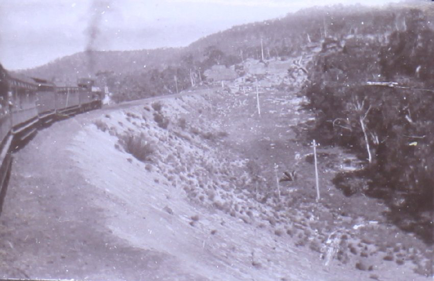 View from a steam train carriage of the train