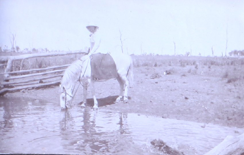 Unidentified woman on horseback