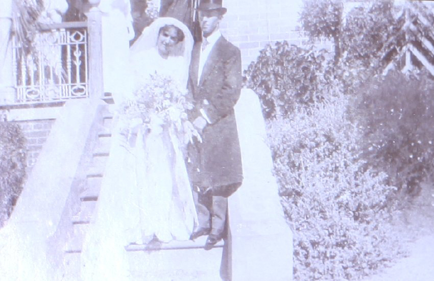 Unidentified bride and groom