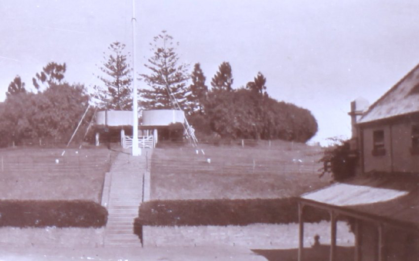 Flag pole and tanks at Baroona, Singleton, NSW