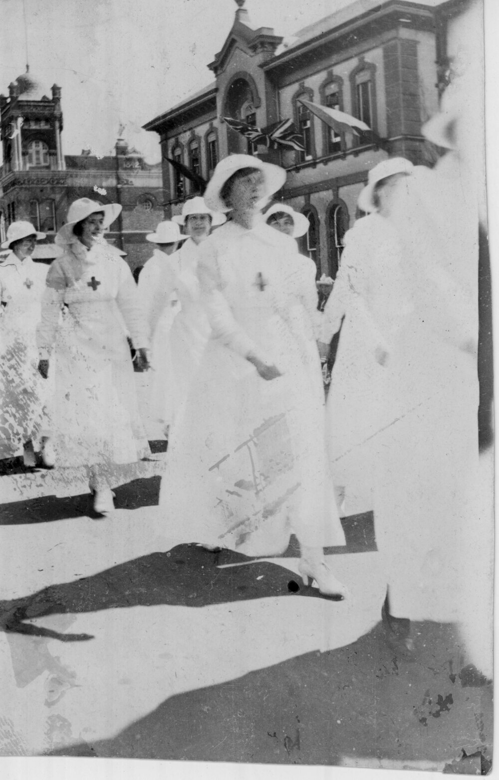Procession, nurses marching near Richardson's Corner, [1918]