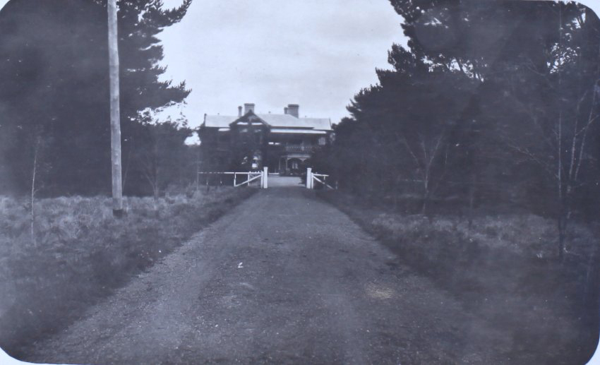 Driveway leading to and front of the house