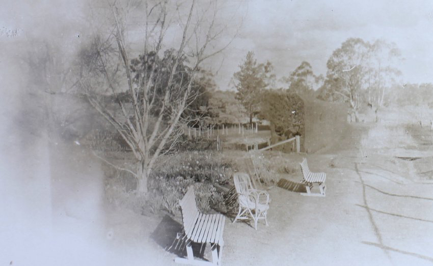View of gardens and garden furniture