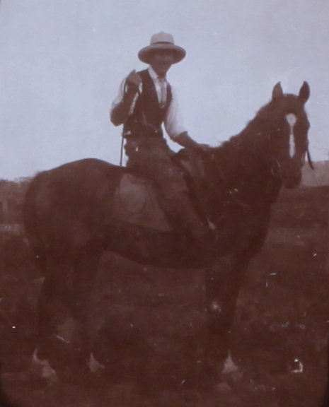 Man on horseback - D.Bell - caption