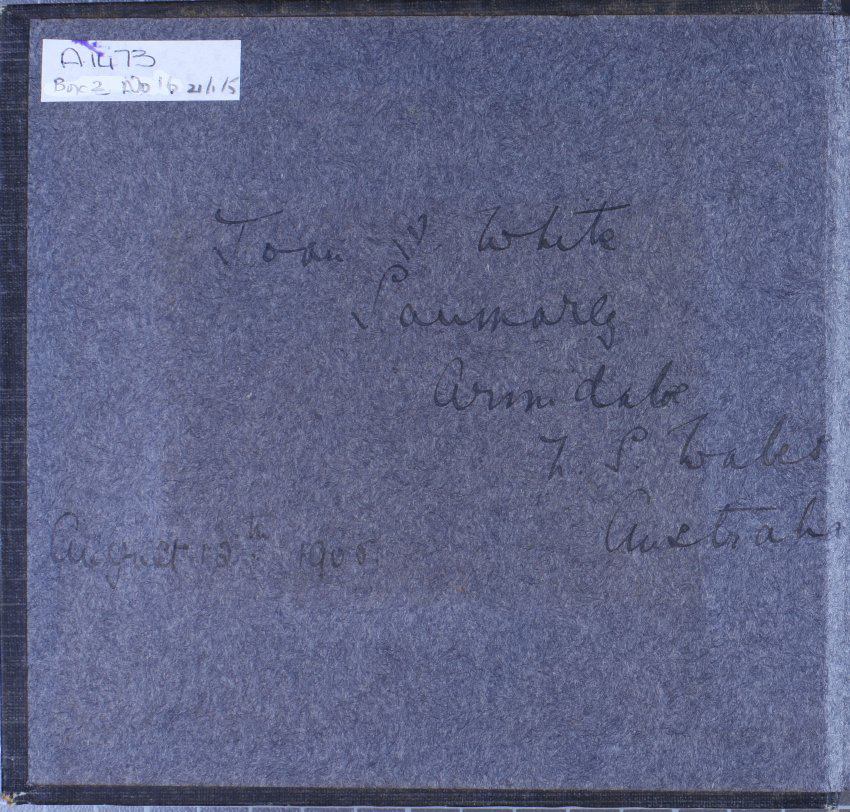 Inscription on the inside cover of the album