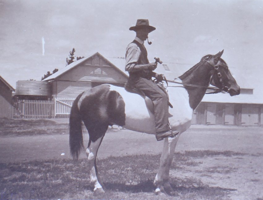 Unidentified man on a horse