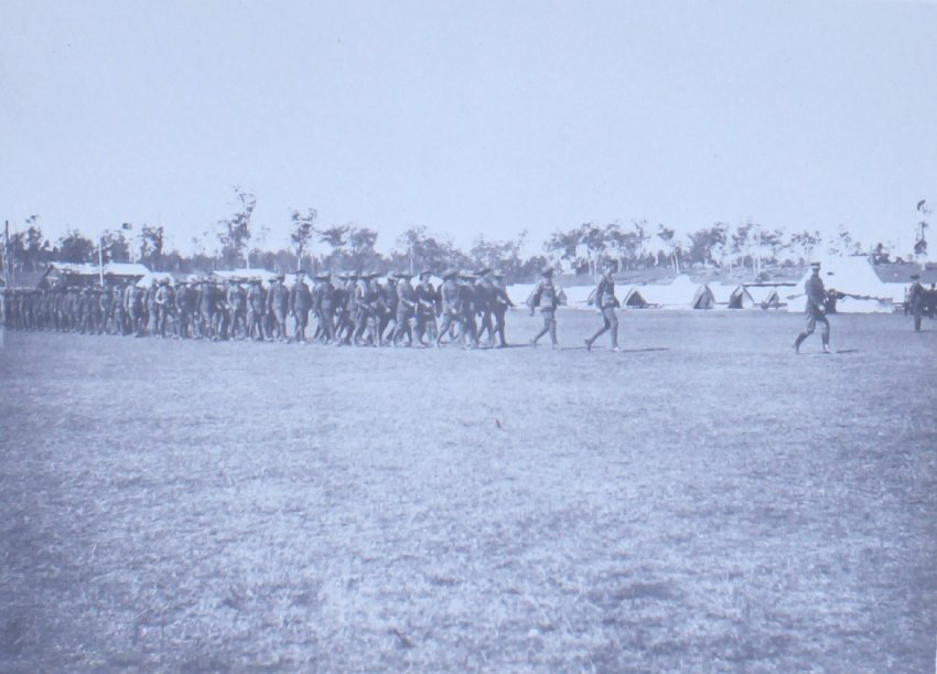 Army recruits marching