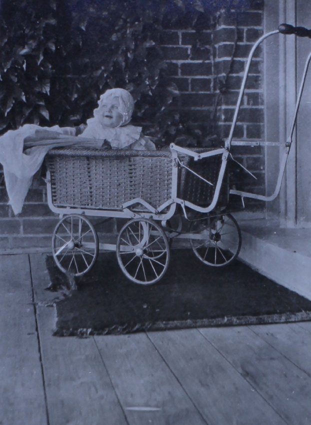 Unidentified baby in a pram