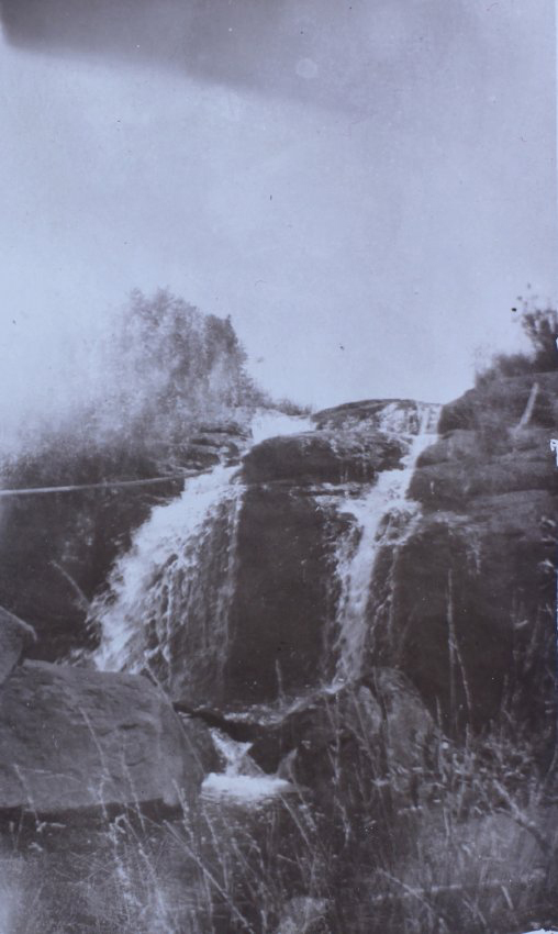 Water falling over rocks