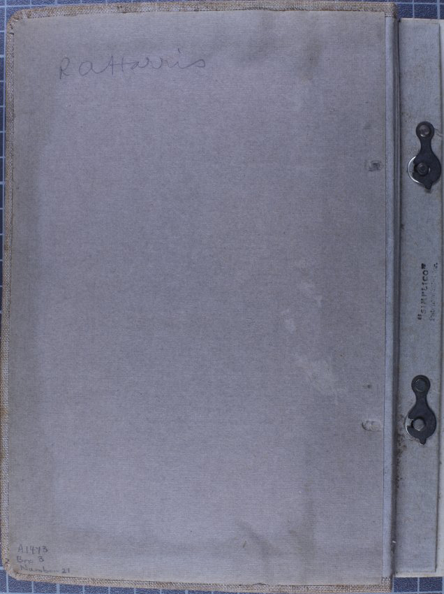 Inside album cover with R. A. Harris