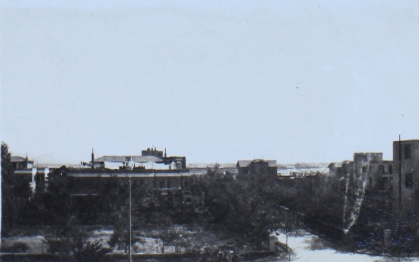 Town buildings and a road