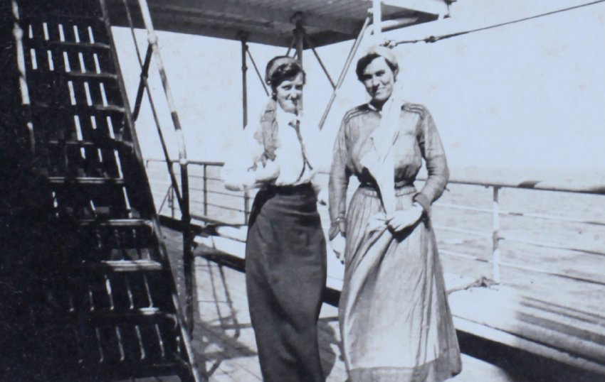 Two women onboard a ship
