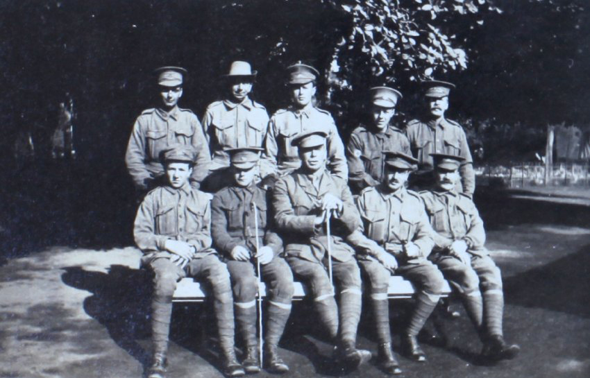 Group of ten officers and soldiers
