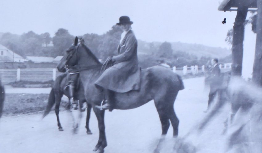 Vivian on horseback [in Exford]