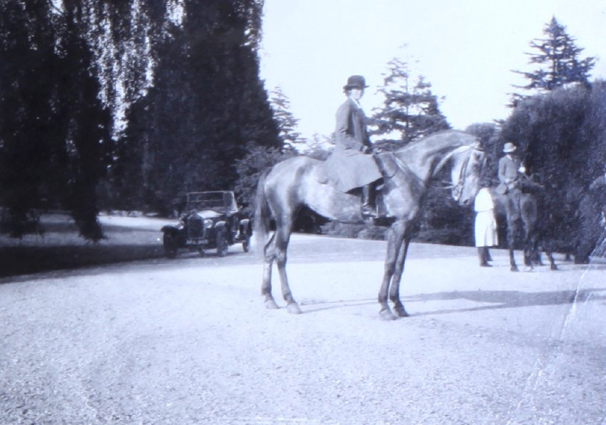 Vivian on horseback [in Exford]