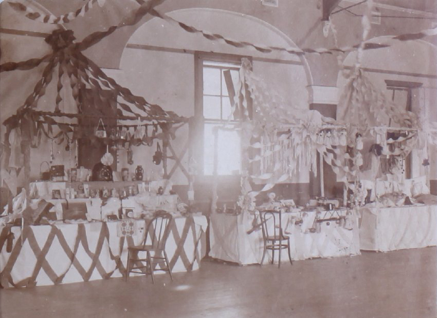 Decorated tables in a hall