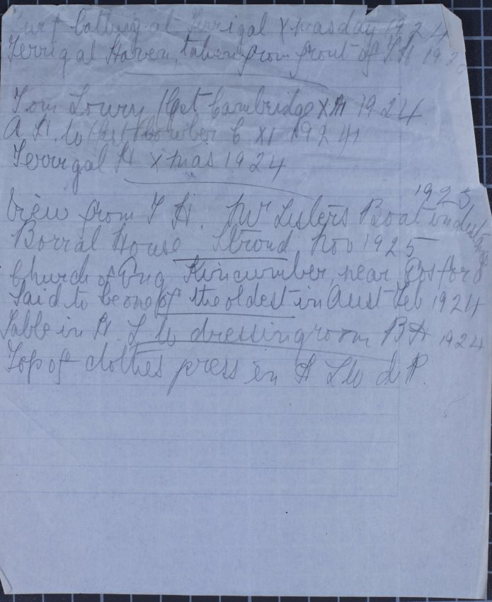 Loose sheets of paper in the back of the album