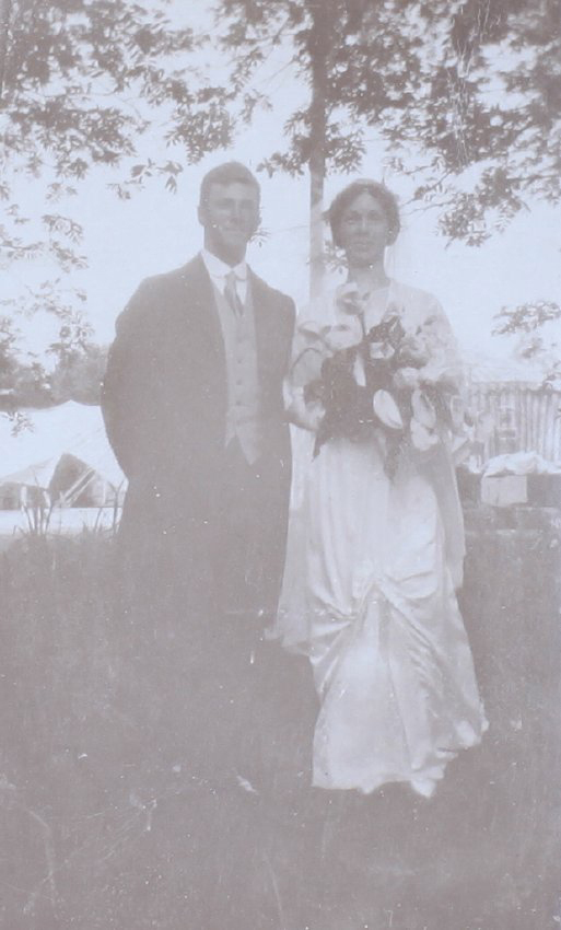 Unidentified bride and groom