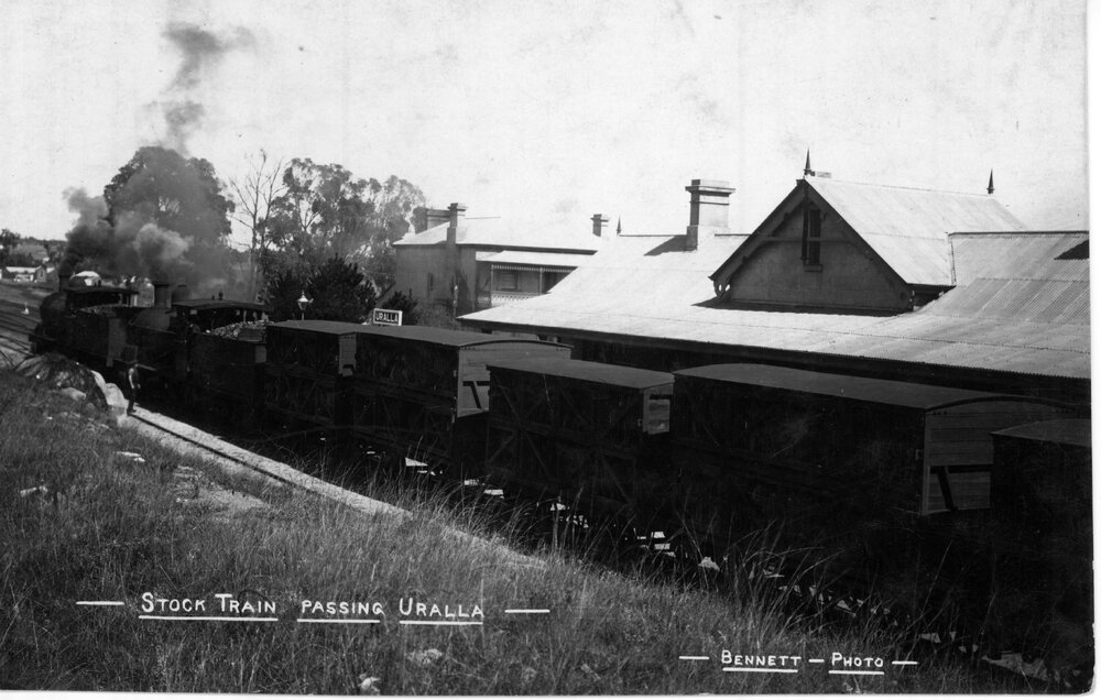 Stock train passing Uralla