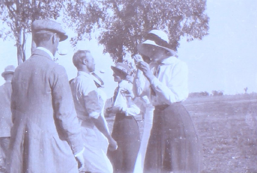 Unidentified group doing and egg and spoon race