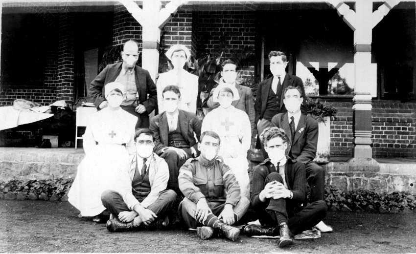 "Survivors of flu", April 1919