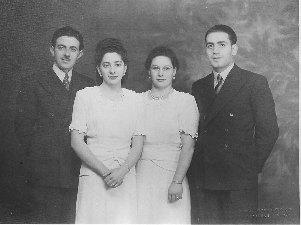 Katina and Eleni Dedes, double engagement photograph, 1947
