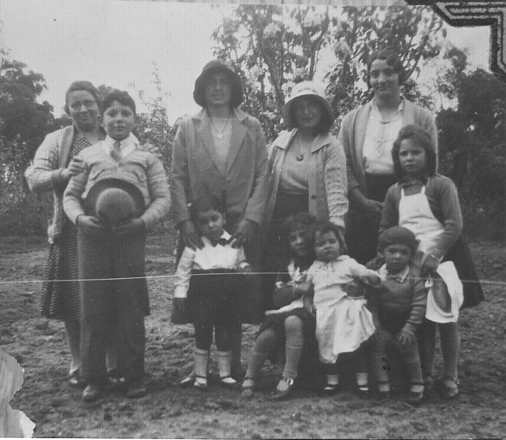 Sunday picnic in the Sourry orchard, about 1926