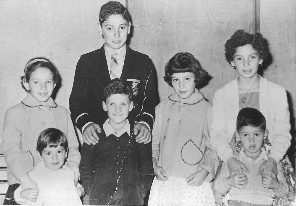 The Dedes children photographed at a Greek function, about 1963