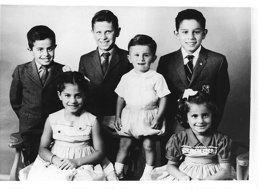 Dorothy and Abraham Correy&rsquo;s six children, about 1956