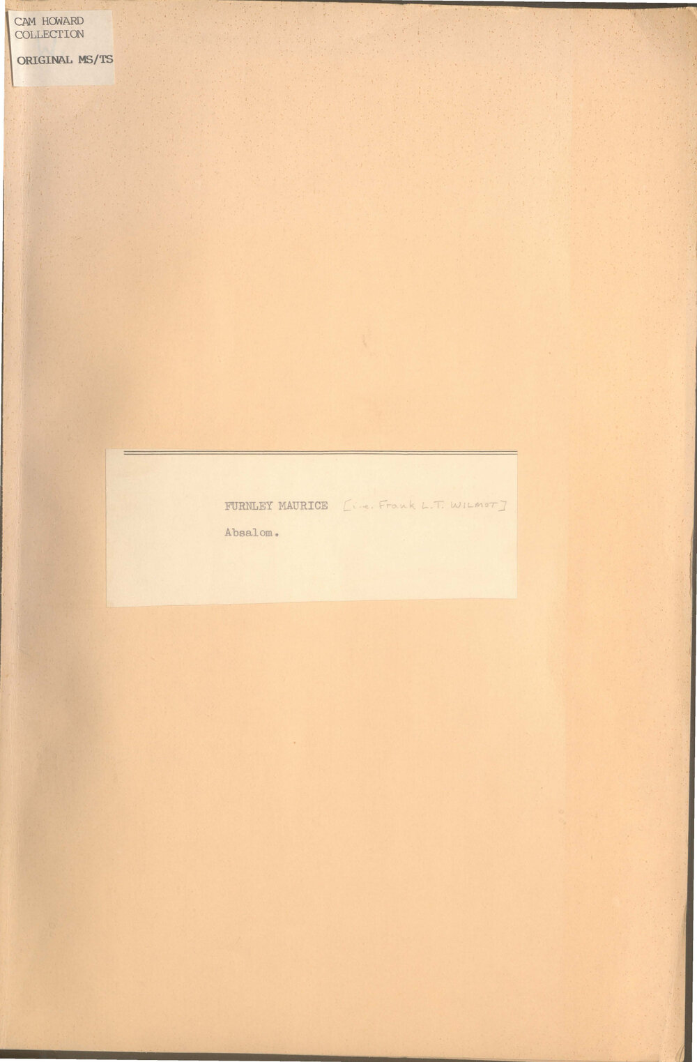 Absalom: a monologue with interruptions