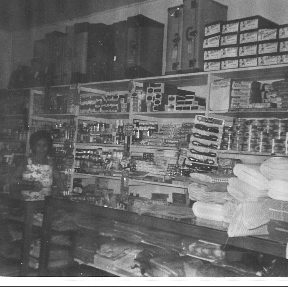 Inside Mary Chan's store showing types of goods sold
