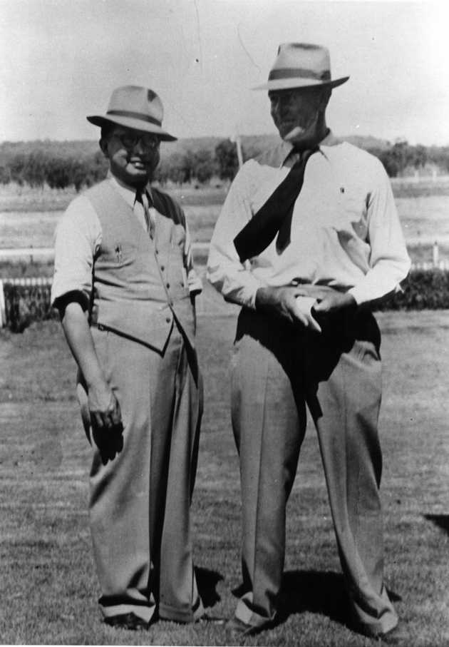 Harry Fay and Jack Marquardt at the racecourse