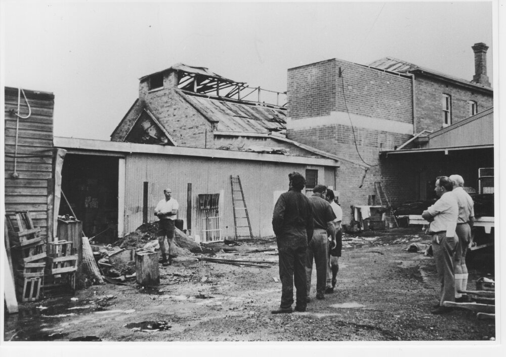 Hong Yuen store, Inverell, following the fire that destroyed much of the store in 1976