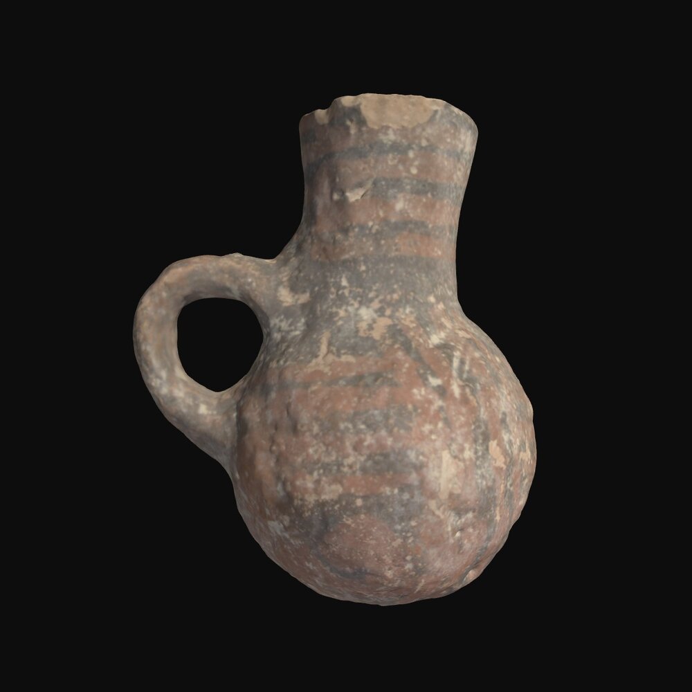 MA2008.2.1 Crude Red on Black Ware juglet