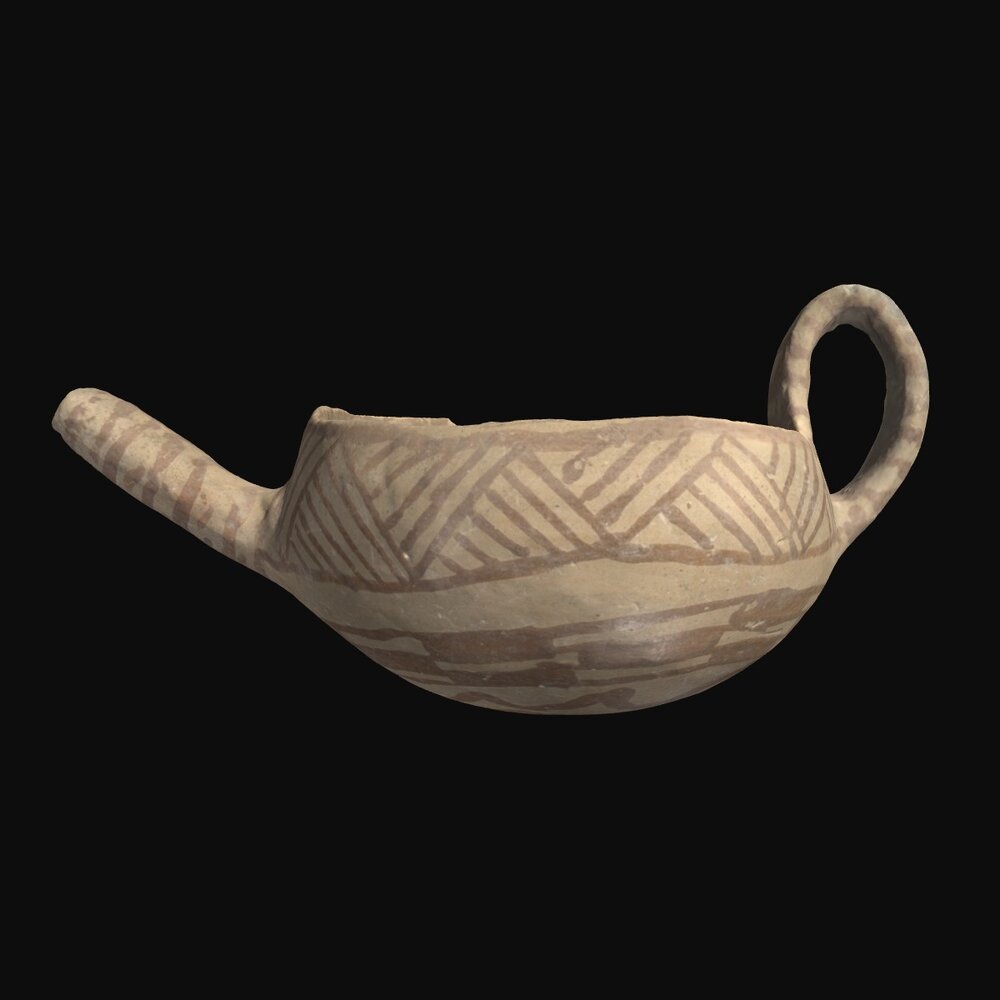 MA1978.100.1 White Painted II-III Ware spouted bowl